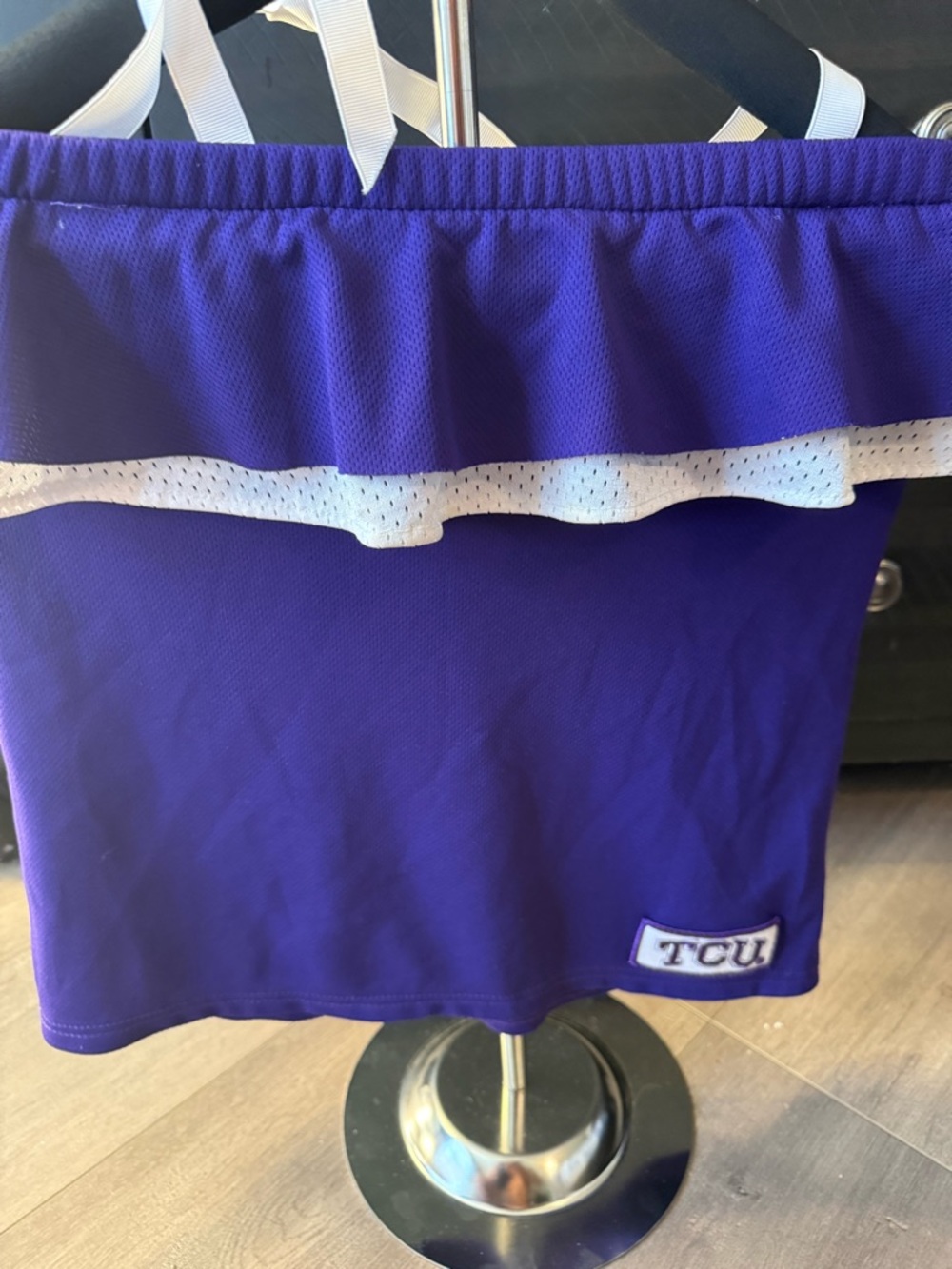 TCU Purple Girls' Athletic Top with White Trim